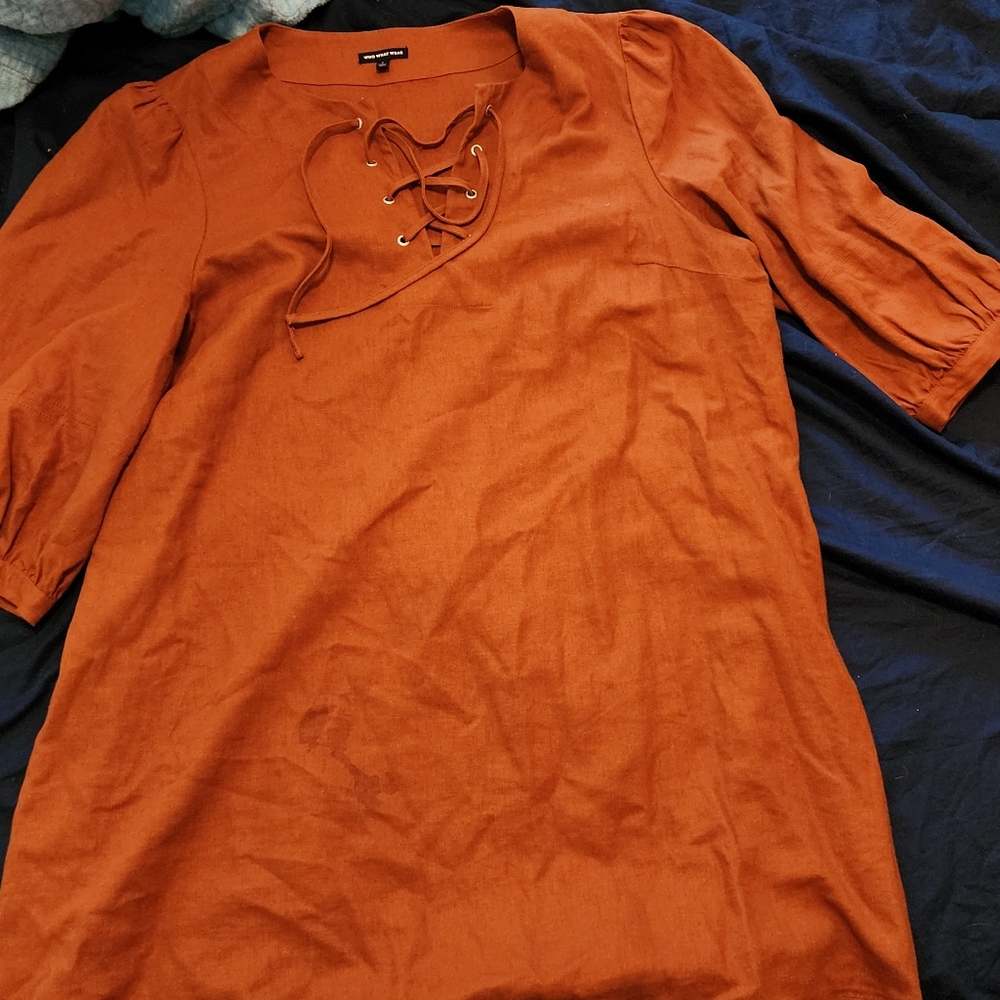 Who What Wear Terracotta Blouse